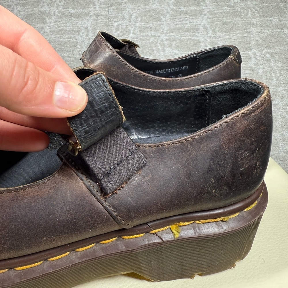 Vintage Dr. Marten Brown Platform Mary Jane Y2K Chunky UK Size 6 Made in England - Picture 5 of 8